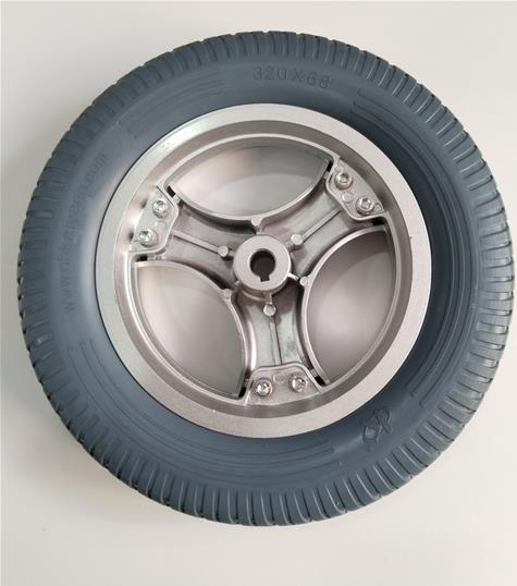 AKÜLÜ TEKERLEKLİ SANDALYE 12" DOLGU ARKA TEKER 320X68